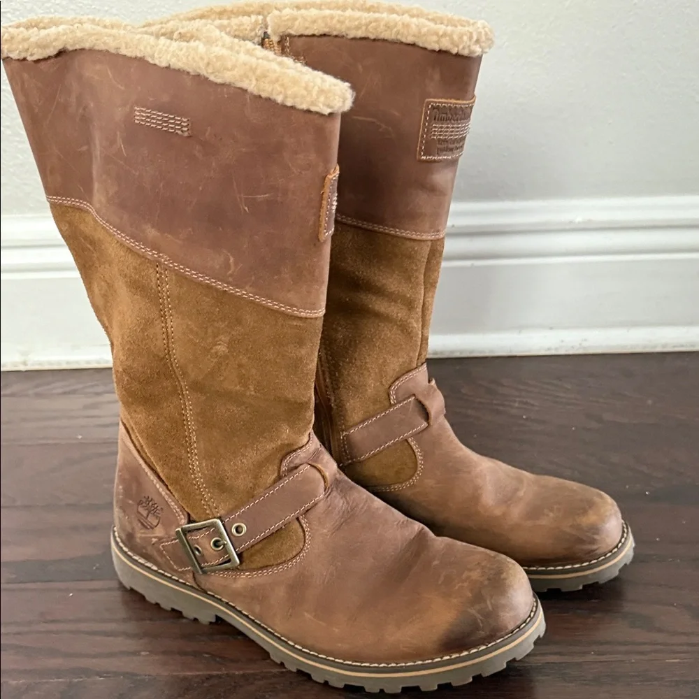 Timberland Girls Brown Leather Boots Size 6.5